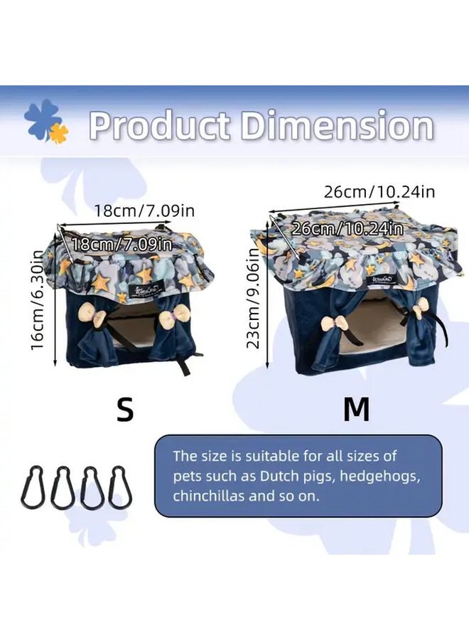 Starry Sky Blue Small Pet House Cozy Hamster Hideout Rabbit Hedgehog Bearded Dragon Nest - Image 3