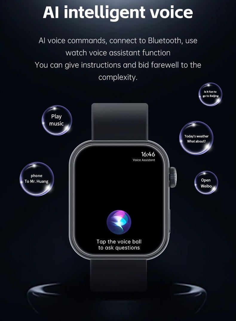 AROAQ JS Fit 3 Smart Watch, 1.80 Inch Full Touch Screen Smart Sports Watch, Al Intelligent Voice Fitness Tracker Watch, Heath Monitoring Smart Wrist Watch With 100 Plus Sports Modes, (Pink) - Image 3