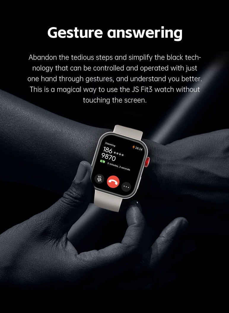 AROAQ JS Fit 3 Smart Watch, 1.80 Inch Full Touch Screen Smart Sports Watch, Al Intelligent Voice Fitness Tracker Watch, Heath Monitoring Smart Wrist Watch With 100 Plus Sports Modes, (Pink) - Image 4