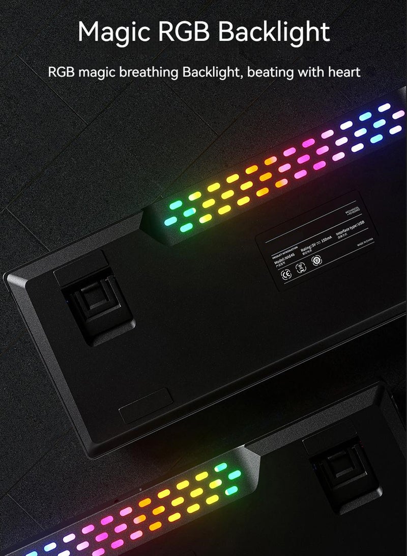 زيجفريند لوحة مفاتيح ألعاب سلكية 60%، لوحة مفاتيح ألعاب غشائية صغيرة بإضاءة خلفية RGB 20، فائقة الصغر، مقاومة للماء، مناسبة لأجهزة الكمبيوتر/الماك/اللاب توب/ويندوز، سهلة الحمل في رحلات العمل، لون أبيض وأسود - Image 5
