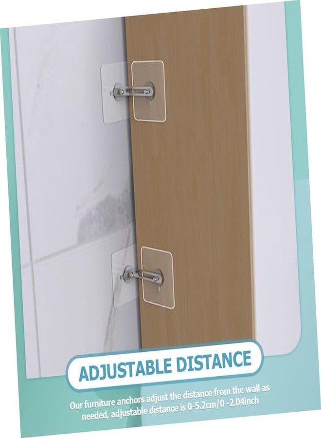DEVMIT MALL Adhesive Furniture Wall Anchors No Drill Anti Tip Furniture Straps Kit Secure Bookcase Dresser Shelf Cabinet to Wall for Child Safety (4 Pcs) - Image 4