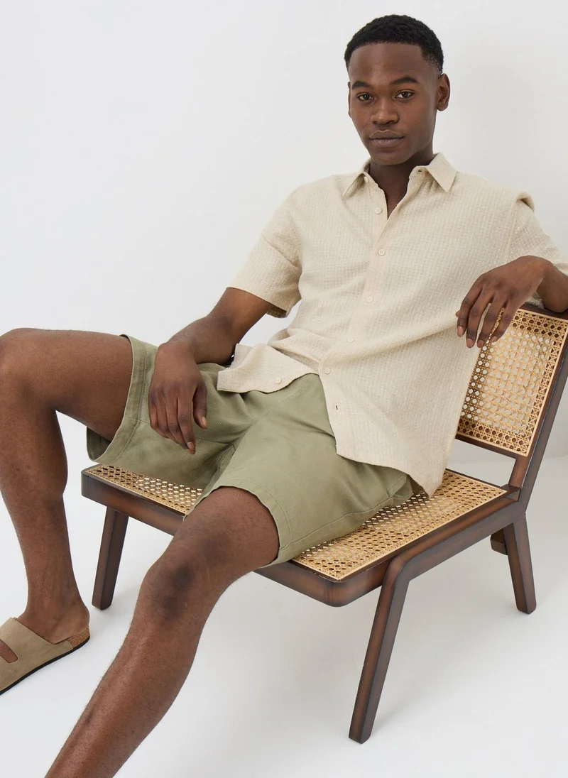 Matalan Ecru Textured Linen Blend Shirt