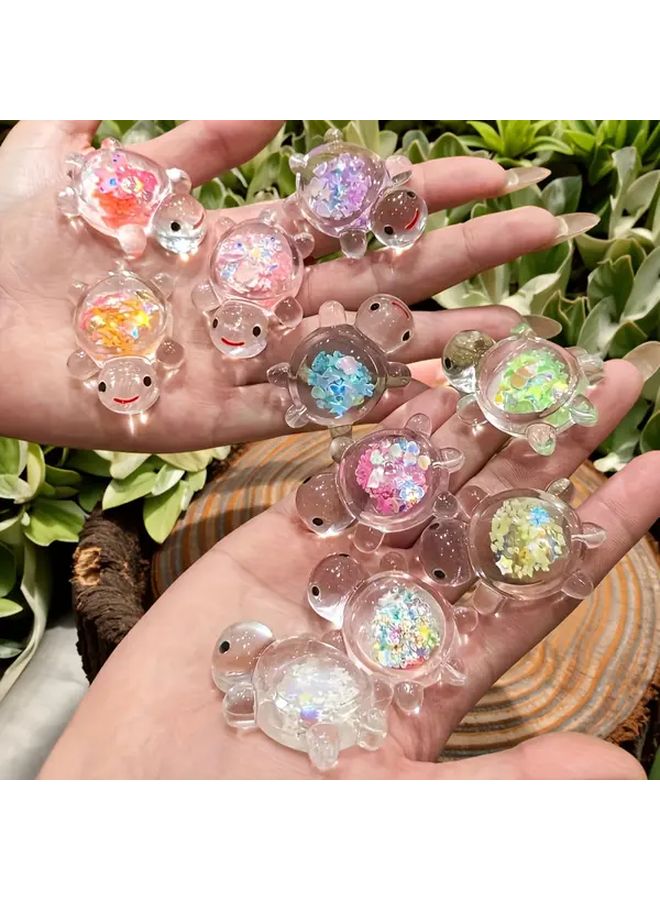 20 قطعة من أقراص السلاحف المتوهجة في الظلام بألوان عشوائية مختلطة، إكسسوارات أكريليك للدي آي واي - Image 2