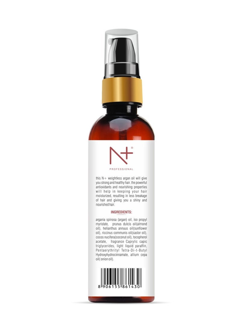 N Plus Professional Moroccan Argan Oil, For Strong and Nourished Hair, Silicon Free and Paraben Free - 100ml - Image 3