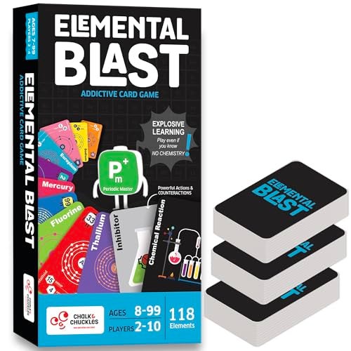 Chalk and Chuckles Elemental Blast-Chemistry Card Game for Kids Ages 10 to 15, Learning & Stem Toy, Educational Gifts for Boys, Girls 8, 9, 10, 11, 12 Years Old, Fun for Teens, Families and Adults - Image 1
