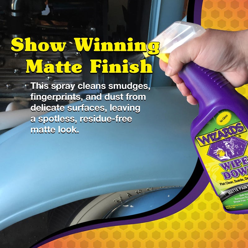 Wizards - Wipe Down Quick Detailer Spray - Matte Finish Cleaning Solution - Effortless On-The-Go Detailing for Flat, Suede, and Denim Surfaces - Professional Auto and Motorcycle Care Essential - 22 Oz - Image 3