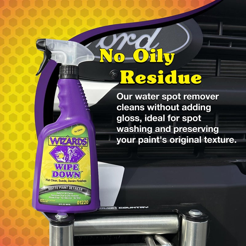 Wizards - Wipe Down Quick Detailer Spray - Matte Finish Cleaning Solution - Effortless On-The-Go Detailing for Flat, Suede, and Denim Surfaces - Professional Auto and Motorcycle Care Essential - 22 Oz - Image 5