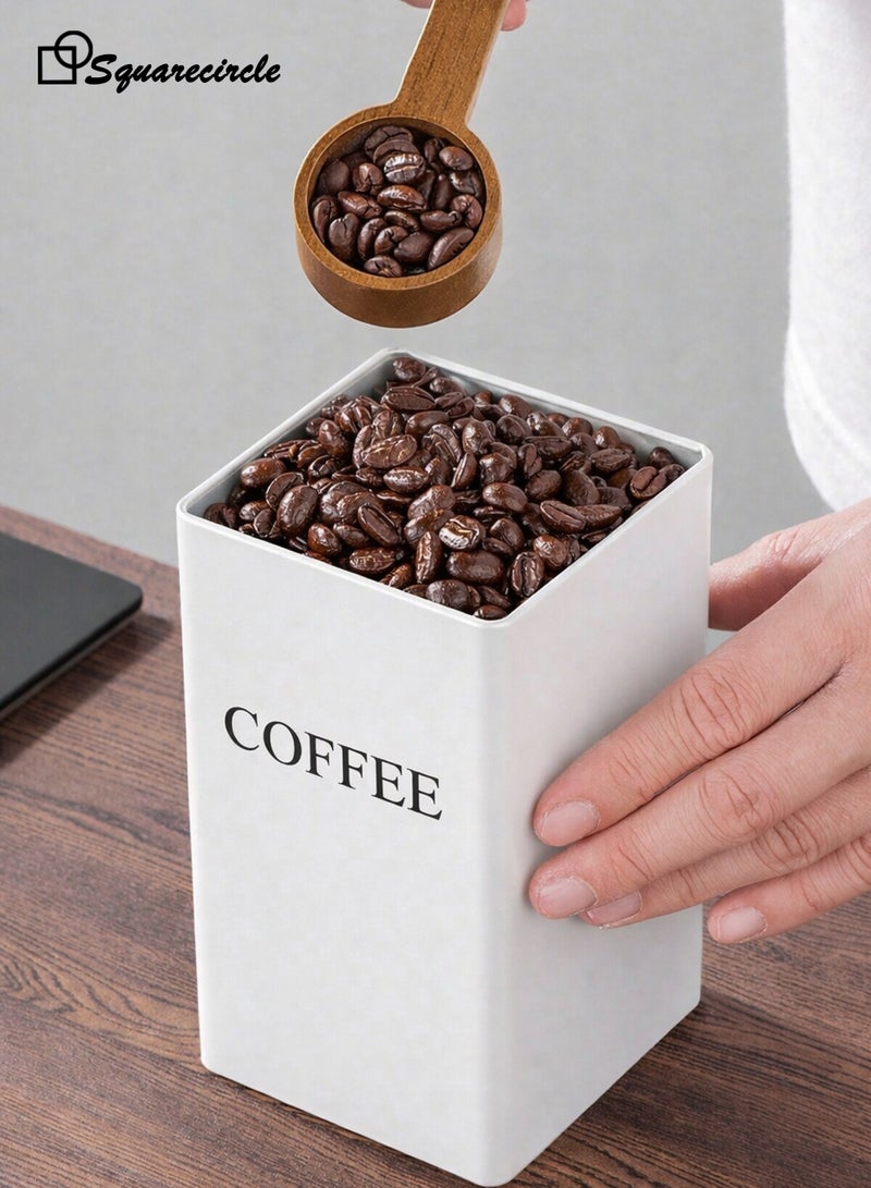 Squarecircle Coffee Tea Sugar Storage Canister Set – 3PCS Kitchen Storage Jars with Bamboo Lids, Modern Countertop Organizer（WHITE） - Image 4