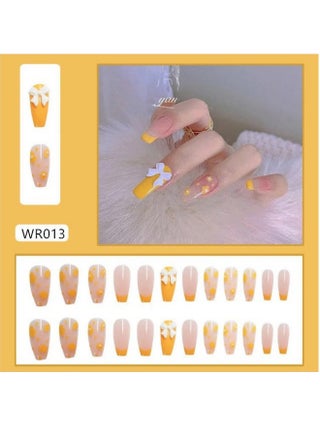 WR013 yellow French flower pearls