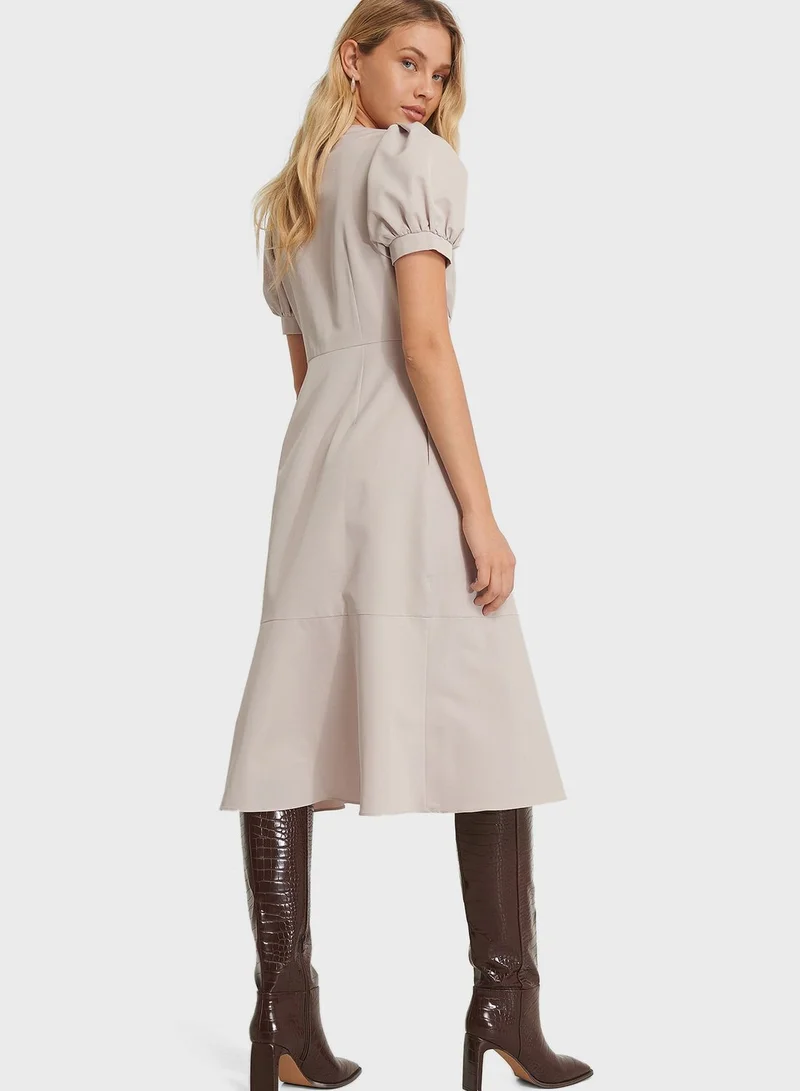 NA-KD Front Zip Detail Midi Dress