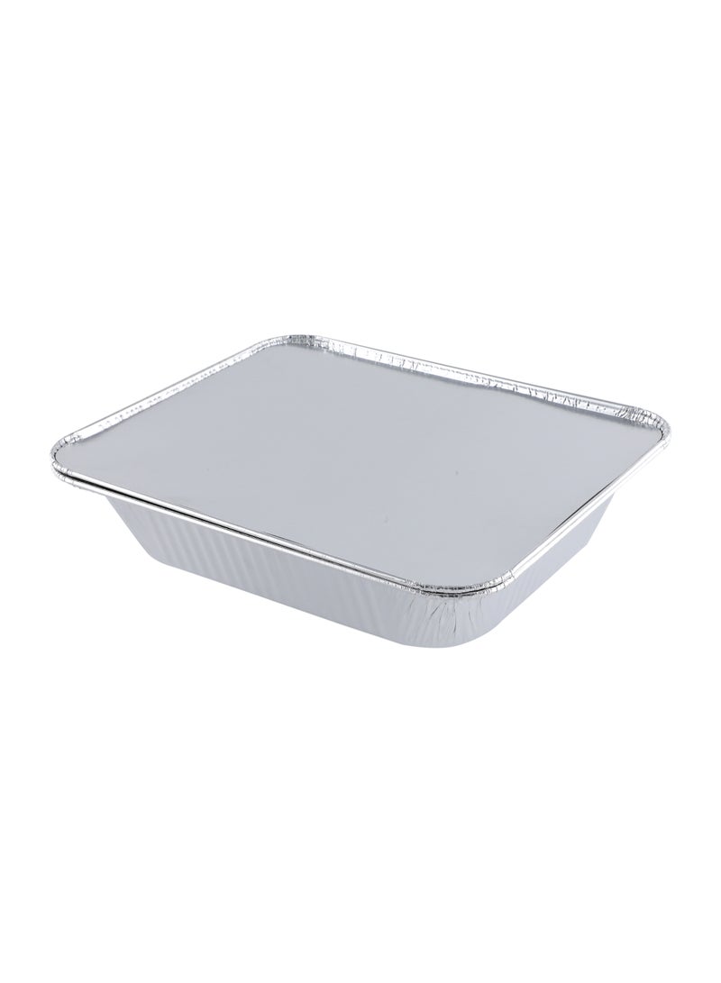Richoos Aluminum Disposable Container 73365 with Lid 25pcs– Sturdy and Food-Safe for Baking, Storing, and Serving, Ideal for Home and Commercial Use - Image 2
