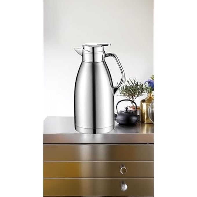 ريحني إبريق القهوة الحراري من الفولاذ المقاوم للصدأ معزول للتفريغ ومقاومة للرش وتحكم في درجة الحرارة طويلة الأمد للاستخدام المنزلي أو المكتبي - Image 5