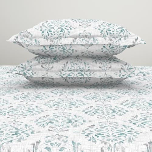Welspun 132 Tc 100% Cotton Bedsheet for Double Bed with 2 Pillow Cover | Breathable & Soft King Size Bedsheet | (108 X 108 Inch) - Light Green| Serene - Image 5