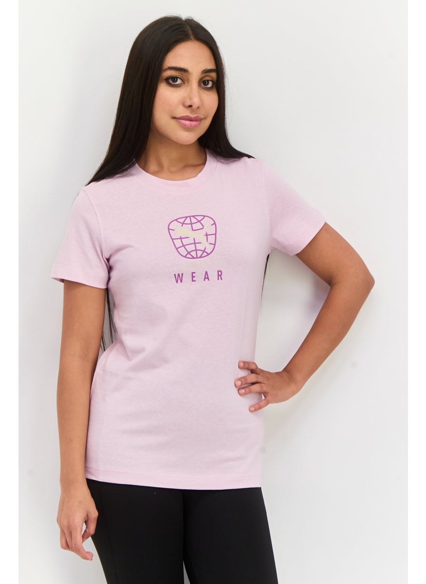 PUMA Women Sportswear Fit Short Sleeve Outdoor T-Shirt, Pink  - Image 1
