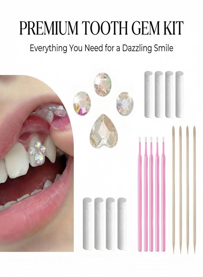 YAFIYGI Tooth Gems Kit AB and Silver Long Lasting Cute Cat Paw Shape Teeth Toothgems Temporary Toothgem Kits Jewels DIY - Image 2