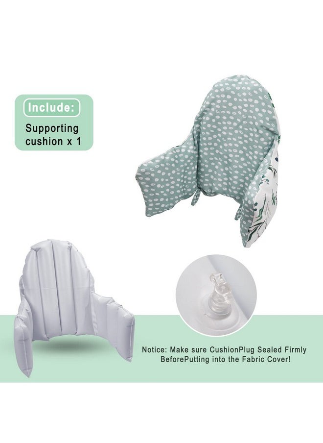 Lomgwumy High Chair Cushion, Type High Chair Cover Pad,With two High Chair Placemat, highchair Cushion for IKEA Antilop Highchair,built-in Inflatable Cushion,baby Sitting More Comfortable (Fresh Leaves)  - Image 4