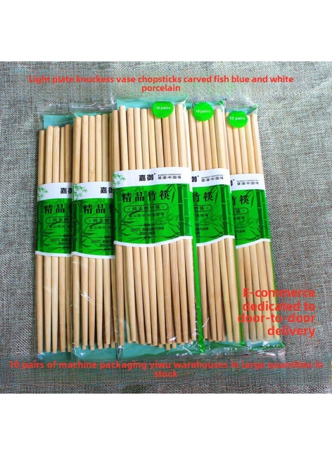 Generic - Jiayu 10 Pairs Of Bamboo Chopsticks Fish Chopsticks Vase Chopsticks Board Chopsticks E-commerce Home Stall Community Group Purchase Chopsticks-Color:6.3*7.0 Light Board Without Joints - Image 1