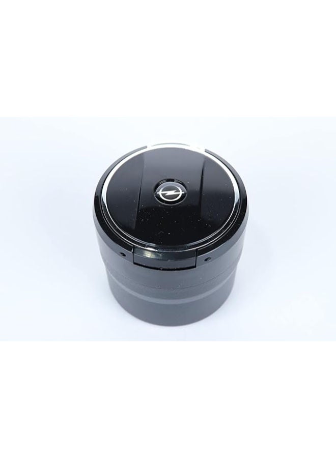 Generic Adjustable Smokeless Car Ashtray with Lid Smell Proof with LED Light with All,ceramic Interior , Cup holder size , Detachable and Portable, Opel , Black and Silver  - Image 1