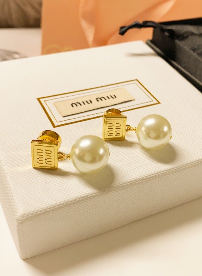 مياو مياو أقراط لؤلؤية (ذهبية) - Image 2