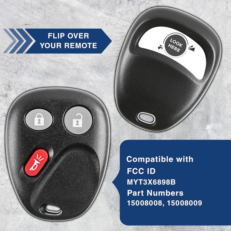KeylessOption Keyless Entry Remote Car Key Fob Key for Chevy Trailblazer GMC Envoy (Pack of 2) - Image 4
