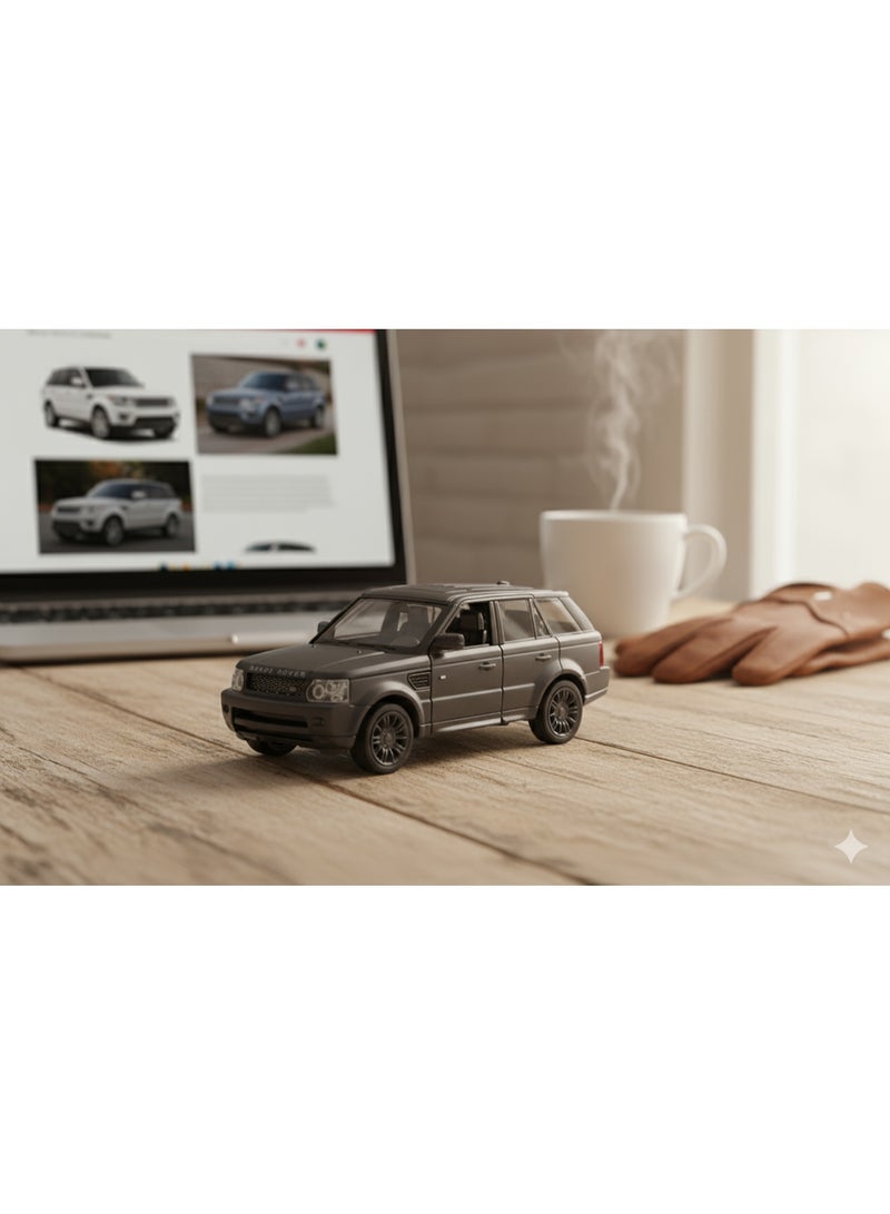 D-Power 1:36 Diecast Land Rover Range Rover Sport – Matte Black, Pull Back, Collectible SUV Model Car - Image 3