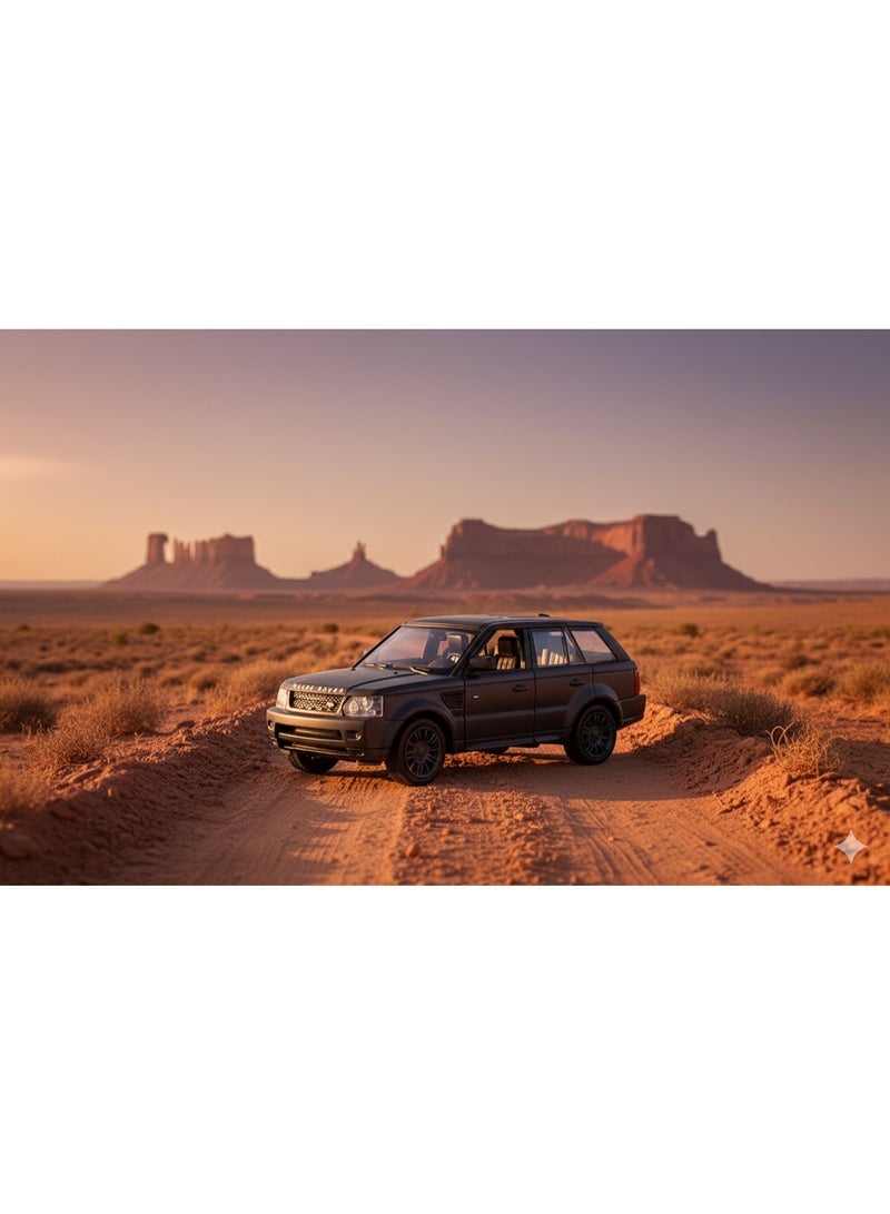 D-Power 1:36 Diecast Land Rover Range Rover Sport – Matte Black, Pull Back, Collectible SUV Model Car - Image 2