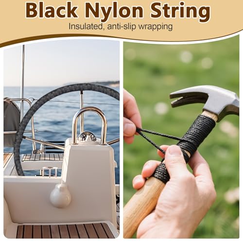 ANMOFLY Black Nylon String 500ft 2mm UV Resistant Cord Twine for Garden Tomato Climbing Plants Floristry Fishing Wrapping Camping Outdoor Survival Netting Home Improvement - Image 3