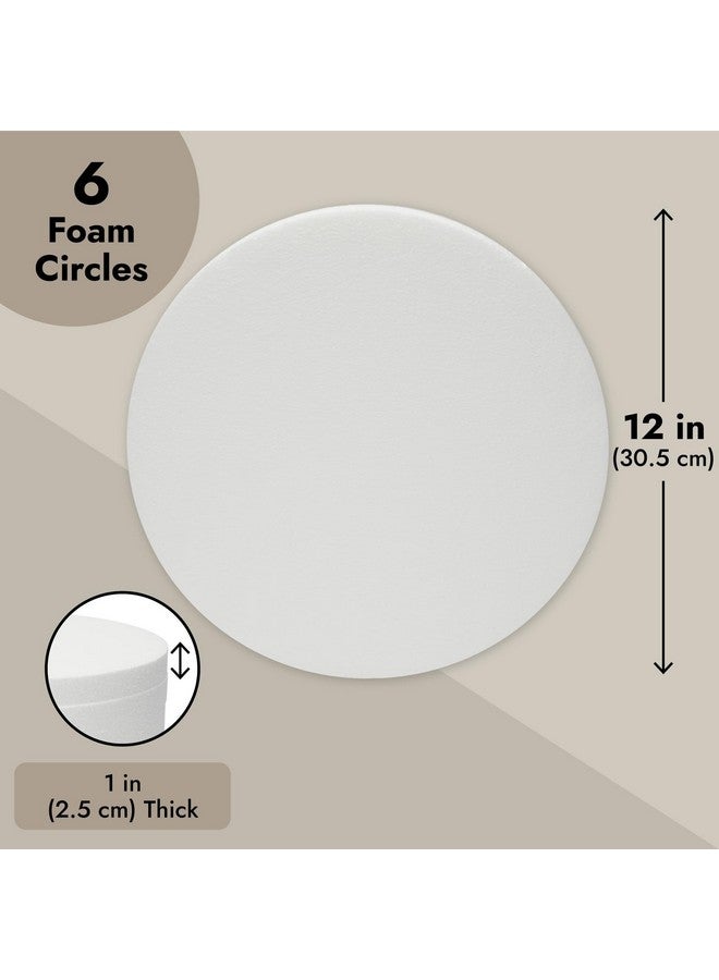 Juvale 6 Pack 12x12-Inch Round Foam Circles for Crafts, 1" Thick, for DIY Projects, Decorations (White) - Image 5