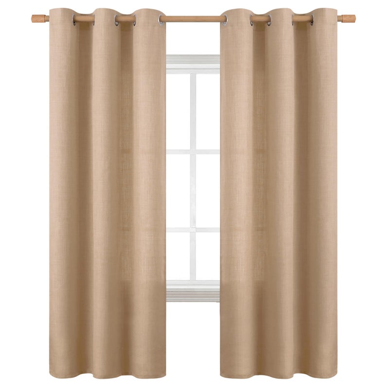 BGment الستائر الممتدة 72 بوصة طويلة لغرفة المعيشة ستائر الكتان الكتان الخيش الخشفة مصححة سميكة ترشيح للخصوص - Image 1