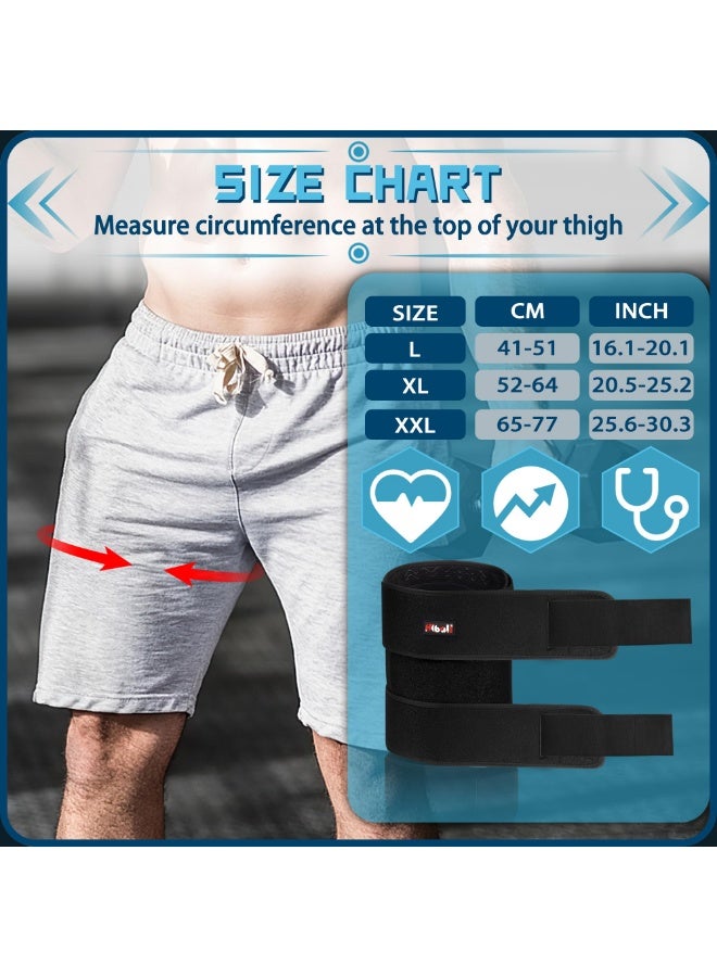 Arabest Adjustable Thigh Brace, Hamstring Compression Wrap, Thigh Compression Sleeve, Quad and Upper Leg Brace for Men & Women - Image 2