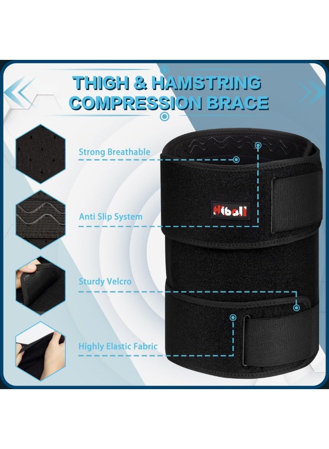 Arabest Adjustable Thigh Brace, Hamstring Compression Wrap, Thigh Compression Sleeve, Quad and Upper Leg Brace for Men & Women - Image 4