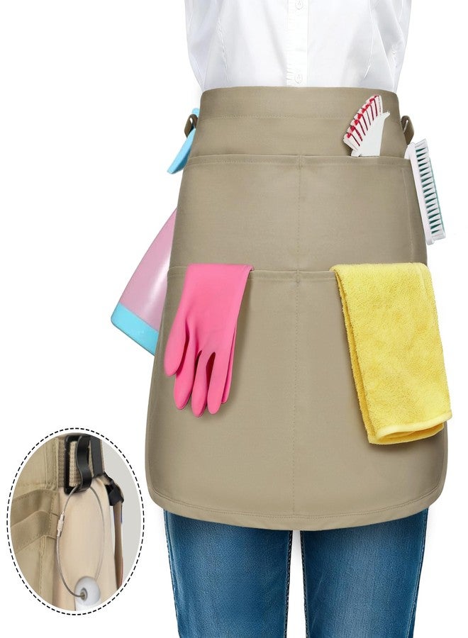 BOHARERS Cleaning Apron 5-Pocket Waterproof Professional Cleaning Apron For Housekeeping Made for Pro Cleaners (khaki) - Image 2