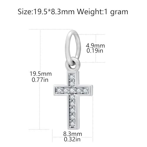 LAMOONY Cross Charm with White Zircon 925 Sterling Silver Christian Pendant Keep Faith Charms for Pandora Charms Bracelet - Image 2