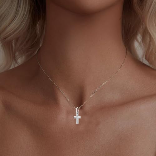 LAMOONY Cross Charm with White Zircon 925 Sterling Silver Christian Pendant Keep Faith Charms for Pandora Charms Bracelet - Image 4