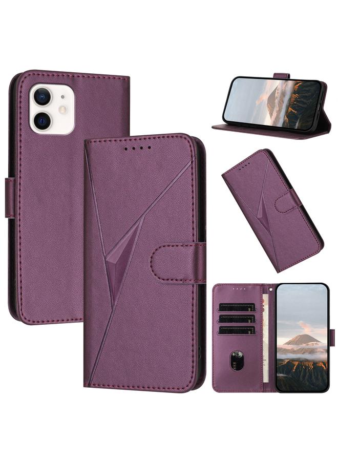 Zaboon Case For iPhone 11 Triangle Pattern Buckle Clasp Leather Phone Case - Image 1