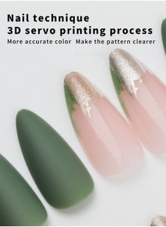 JOYME 24 Pcs Fake Nail Tip Set Nail Stylish Easy to Use Art Design for Salons and DIY with 72 Pcs Nail Adhesive Glue Tapes and Mini Nail File and Manicure Mini Stick for Women  - Image 3