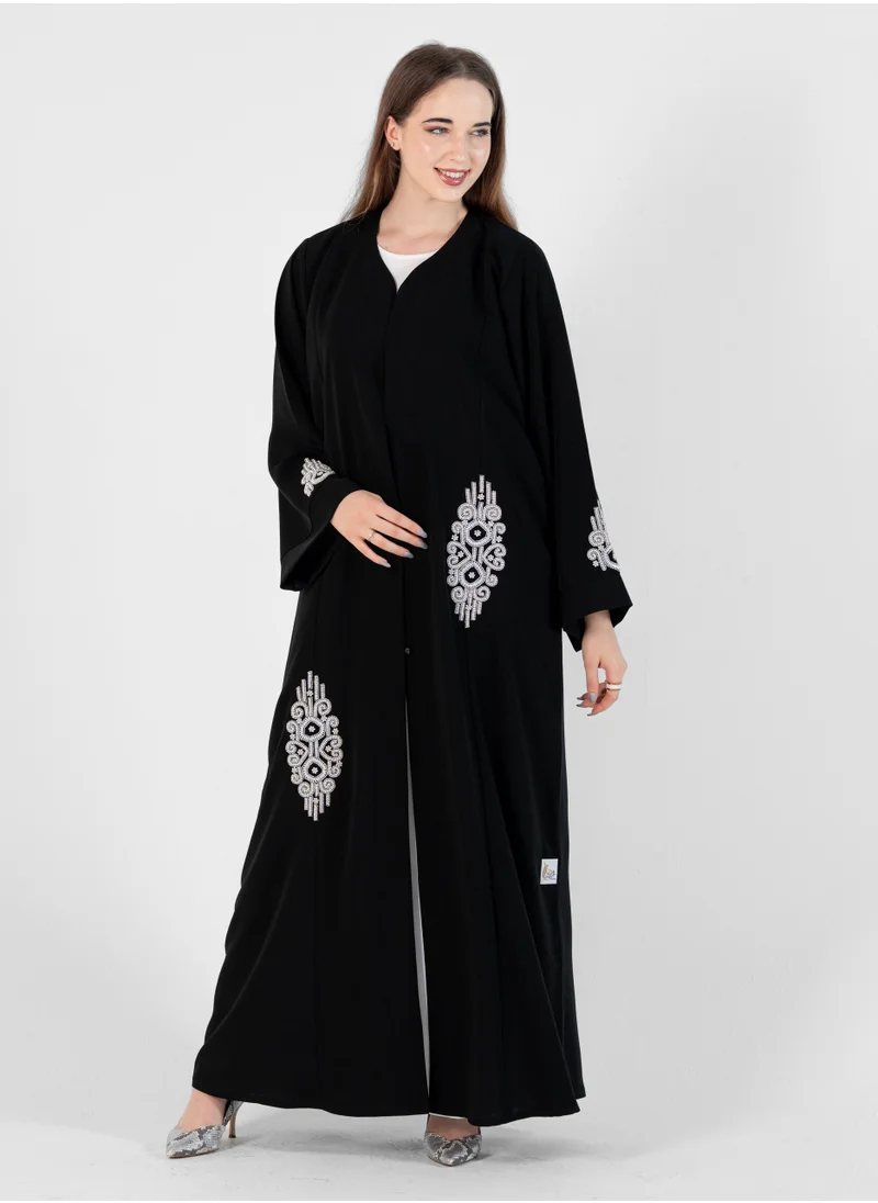 Rosette Abaya Elegant abaya with lulu embroidery design