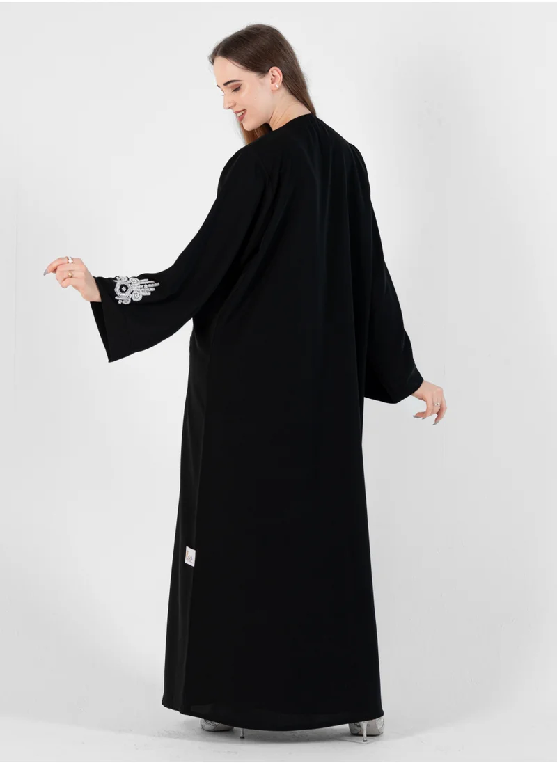 Rosette Abaya Elegant abaya with lulu embroidery design