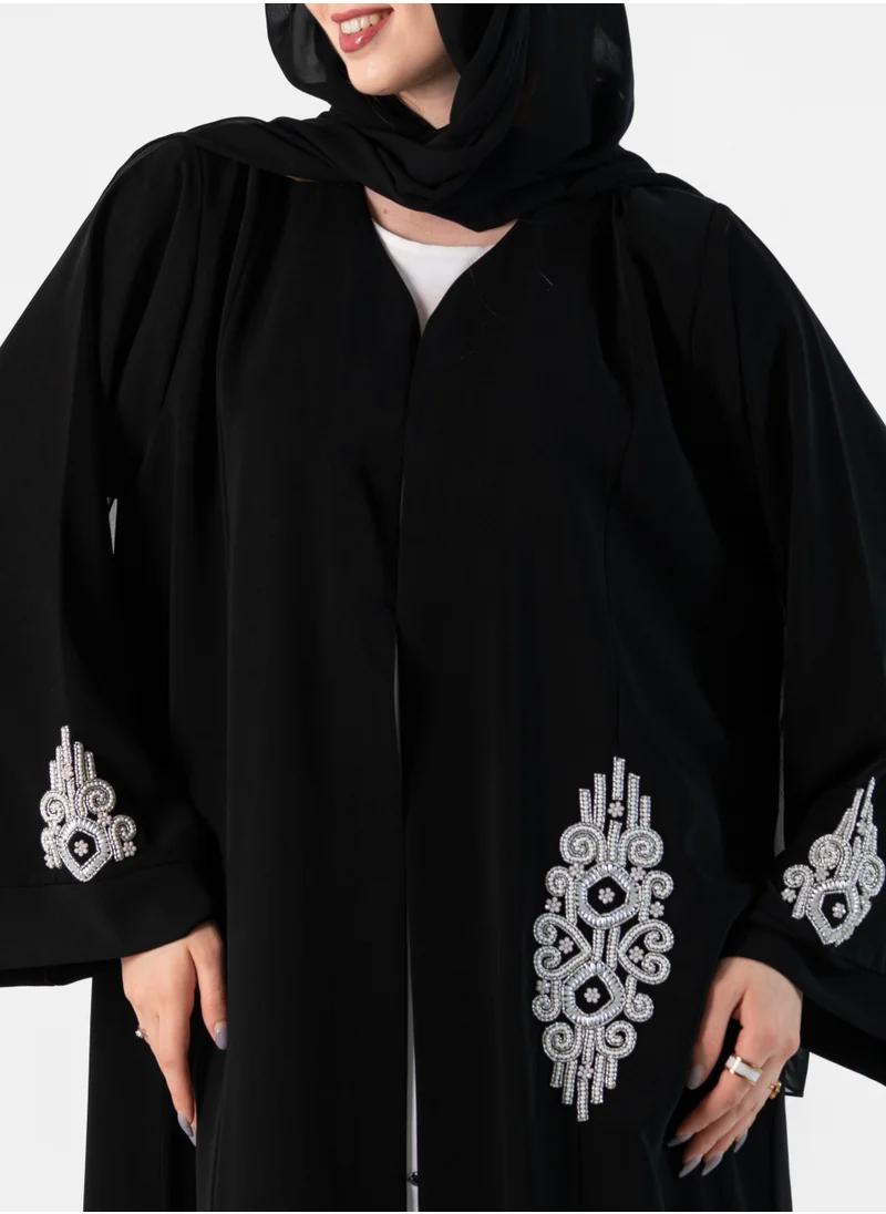 Rosette Abaya Elegant abaya with lulu embroidery design