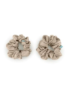 BRIGHTLY LABS Upgrade your hair accessories with Silk Hair Scrunchies - 100% Mulberry Silk Hair Ties for Elastic Ponytail Holders; Prevent Frizz and Breakage - Set of 2 for Effortless Hair Care.  - Image 1