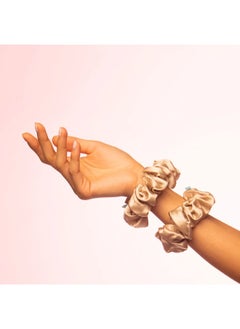 BRIGHTLY LABS Upgrade your hair accessories with Silk Hair Scrunchies - 100% Mulberry Silk Hair Ties for Elastic Ponytail Holders; Prevent Frizz and Breakage - Set of 2 for Effortless Hair Care.  - Image 5