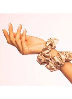 BRIGHTLY LABS Upgrade your hair accessories with Silk Hair Scrunchies - 100% Mulberry Silk Hair Ties for Elastic Ponytail Holders; Prevent Frizz and Breakage - Set of 2 for Effortless Hair Care.  - Image 4