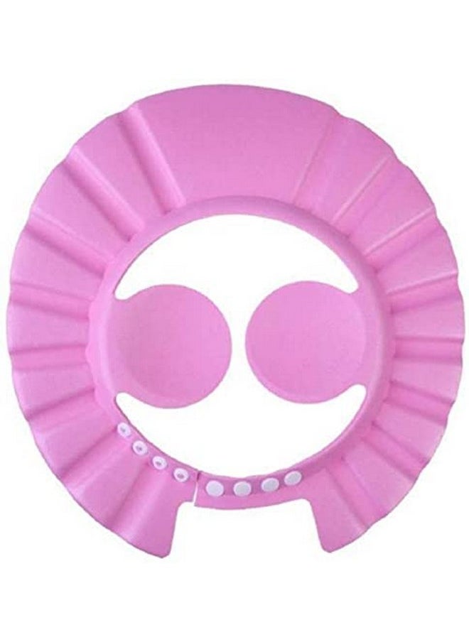 Sage Square New Adjustable Design Safe Soft Bathing Baby Shower Cap With Ear Protector (Pink) (Pack Of 2 )  - Image 1