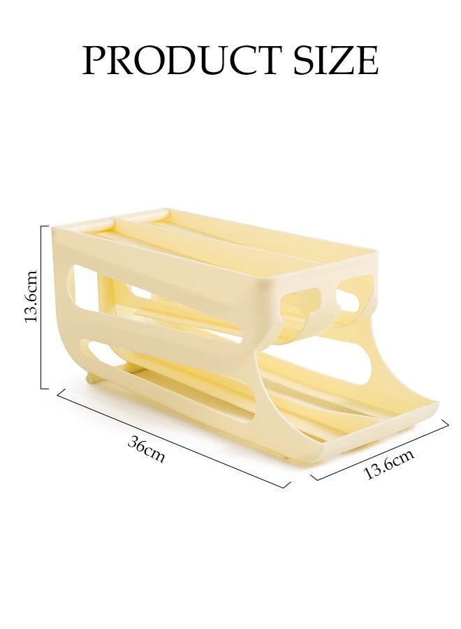 DUNISO Egg Holder Storage 2 Row Auto Rolling Egg Dispenser Space-saving Egg Holder for Fridge and Countertop Durable Plastic Kitchen Egg Organizer Large Capacity Eggs Basket Household Egg Storage Box for Fridge and Countertop  - Image 4
