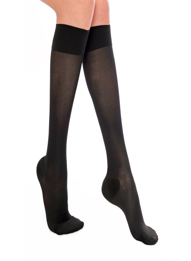 invera Sheer Compression Stockings for Women, Women's Travel Compression Socks, Knee High Support Hose for Flying, Nursing, Running (Large) - Image 1
