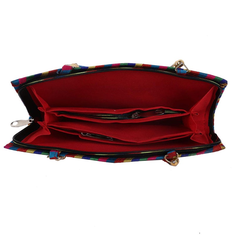 Craft Trade Craft Trade Green Cotton Clutch Bags for Women Rajasthani Hand Embroidered Mini Hand Bag Women's Clutches Purses for Wedding Party Gifts - Image 3