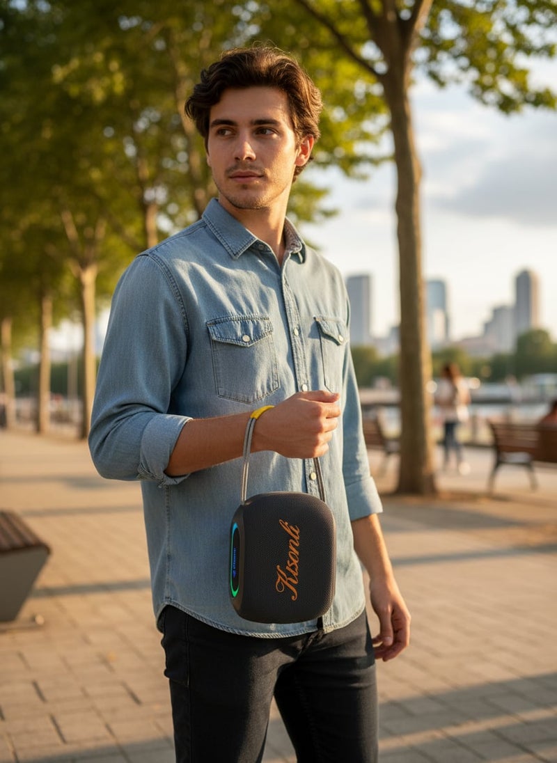 مكبر صوت بلوتوث كيسونلي K22 محمول للأماكن الخارجية بقوة 16 واط، صب ووفر مع باس قوي مرئي، إضاءة RGB تفاعلية، بطارية 2400 مللي أمبير، يدعم TWS وراديو FM ومدخل USB وبطاقة TF - pzsku/Z22BBF3A1AB49047796AAZ/45/_/1773824185/76da8172-e898-487b-8a73-a3afd5f36296