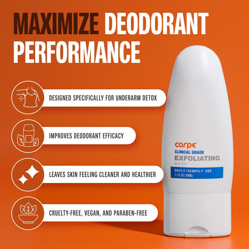 Carpe Exfoliating Underarm Scrub with Odor Protection, Underarm Exfoliator to Improve Deodorant Performance - Energizing Minty Fresh Smell - Armpit Scrub for Women and Men - Image 2