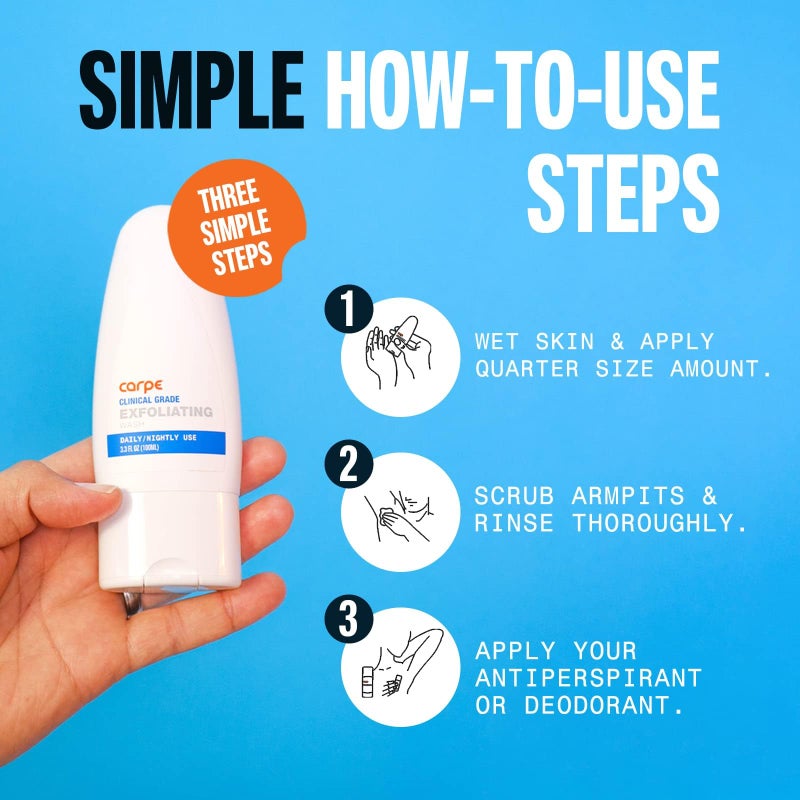 Carpe Exfoliating Underarm Scrub with Odor Protection, Underarm Exfoliator to Improve Deodorant Performance - Energizing Minty Fresh Smell - Armpit Scrub for Women and Men - Image 4
