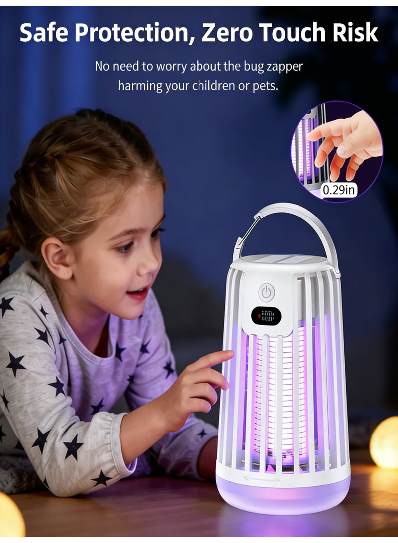 يو ام بي مصباح قاتل البعوض بالطاقة الشمسية، صاعق حشرات كهربائي، جهاز قتل الحشرات، شحن مزدوج، مقاوم للماء IPX4، مصيدة حشرات بالأشعة فوق البنفسجية، بطارية 2000mAh تدوم طويلاً، شاشة رقمية ذكية، تشغيل هادئ، مقبض قابل للتثبيت، للاستخدام الداخلي والخارجي للحديقة والتخييم وغرفة النوم - Image 5